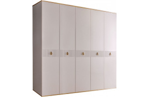 Пятистворчатый шкаф для одежды Rimini Solo РМШ2/5 (s) (слоновая кость) Пятистворчатый шкаф для одежды Rimini Solo РМШ2/5 (s) (слоновая кость)