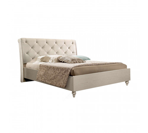 Двуспальная кровать с мягкой спинкой Венеция ВНКР140-2 (дуб седан)